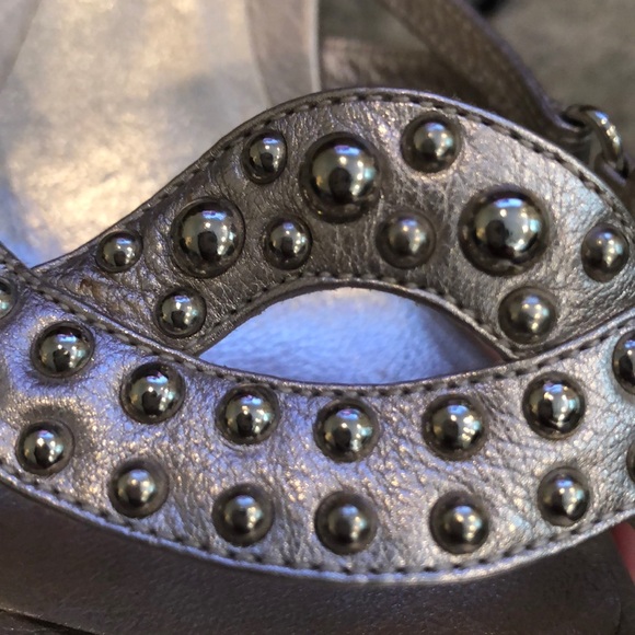 Sergio Rossi rose silver metal studded heel - Picture 7 of 8